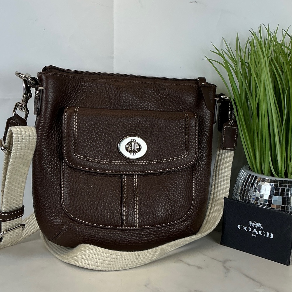 Coach Vintage Dark Chocolate‎ Brown Leather Shoulder Crossbody Bag - Picture 2 of 11